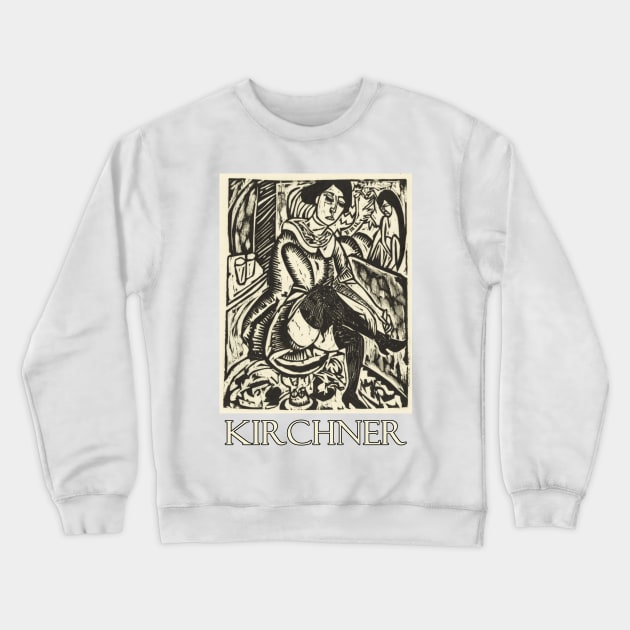 Portrait of a Woman by Ernst Ludwig Kirchner Crewneck Sweatshirt by Naves